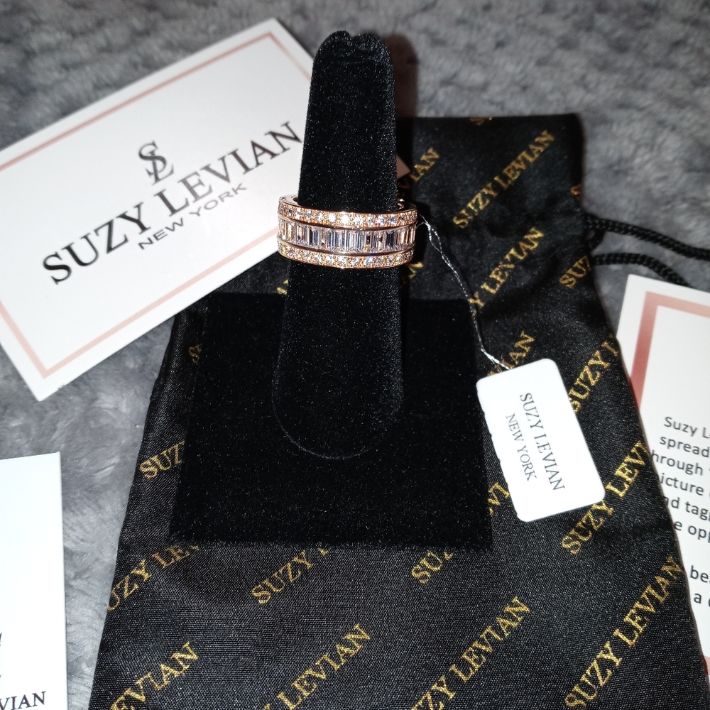 14K Rose Gold Plated Sterling Silver Baguette Cut - Picture 13 of 14